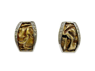 Pendientes CZ chapados en plata/oro