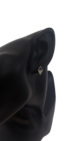 Aretes de oro blanco de 14 quilates con lapislázuli de 0,31 quilates y diamantes de 0,07 quilates