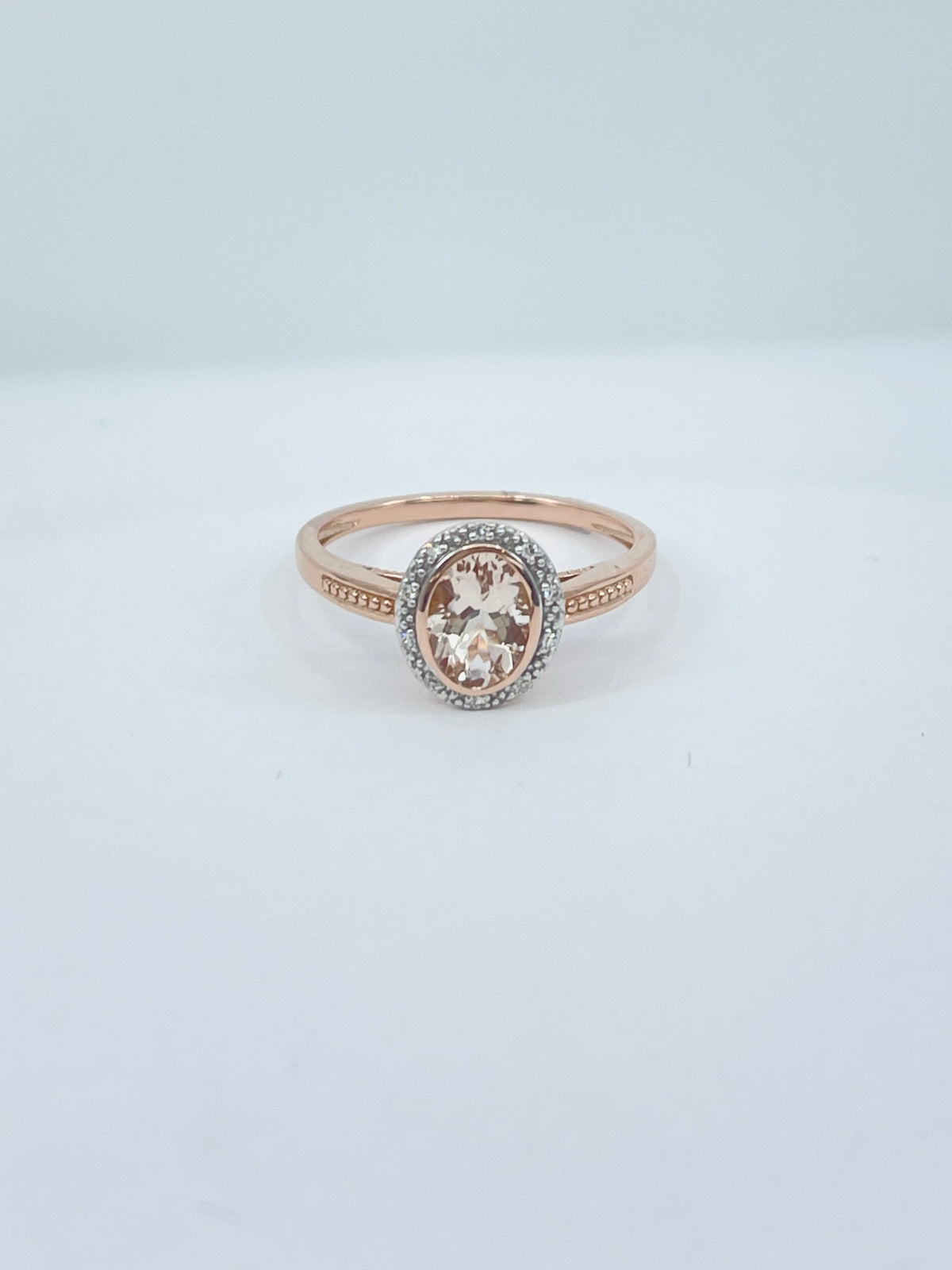 Genuine Morganite &amp; Diamond Ring