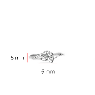10K White Gold 0.03cttw Round Cut Diamond Ring, size 6.5