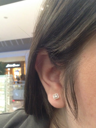 Pendientes de diamantes canadienses de dos tonos