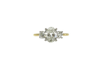 14K Gold 1.55cttw Lab Grown Diamond 3 Stone Ring