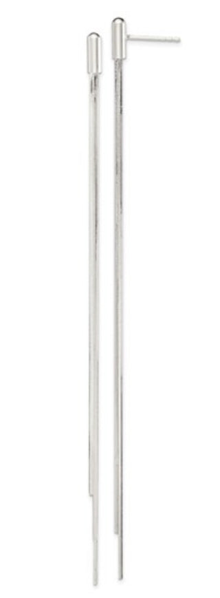 Pendientes de cadena de serpiente colgantes múltiples de plata de ley - 125 mm