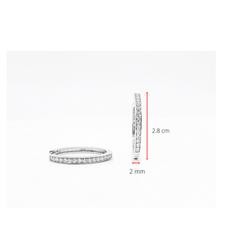 10K White Gold 0.33cttw Diamond Hoop Huggie Hinged Earrings