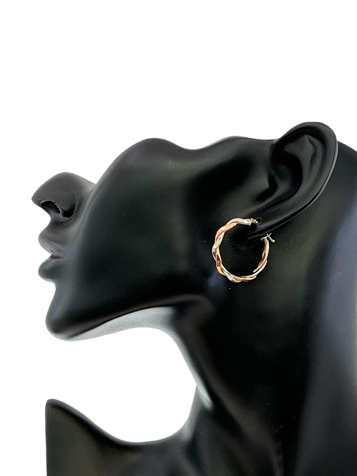 10K 2 Tone Gold 16mm Earrings