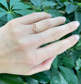 10K Rose Gold 0.01cttw Round Cut Diamond Ring, size 5.75
