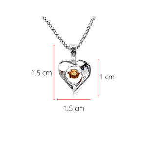 Colgante de plata de ley con citrino de 0,10 quilates, 18"