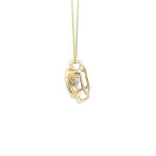 Colgante de oro amarillo de 10 quilates con diamantes de 0,05 quilates, 18"