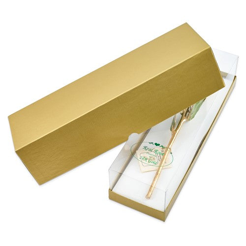 24K Lacquer Dipped Gold Trimmed Lilac Pink Real Rose