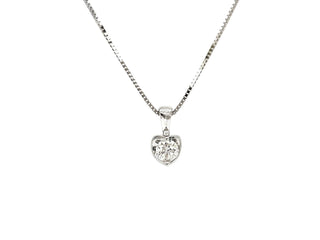 14K White Gold 0.30cttw Canadian Diamond Mezza Luna Necklace, 18"