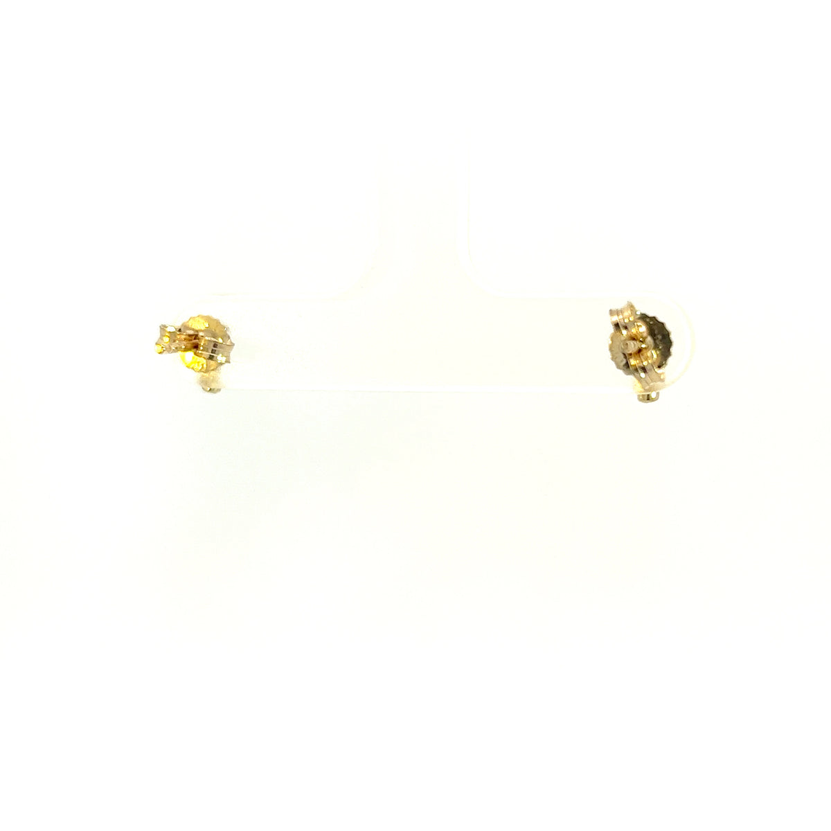 10K Yellow Gold Diamond Bar Solitaire Earrings 0.01cttw