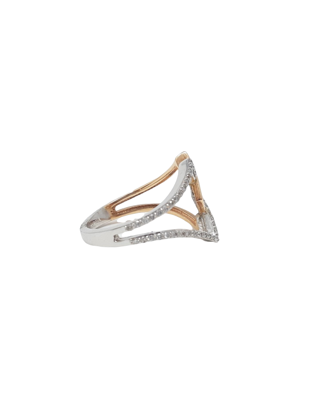 10K White and Rose Gold 0.20cttw Diamond Ring, Size 6.5
