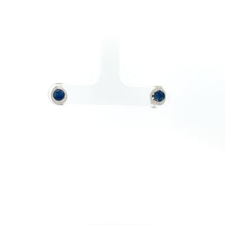 Pendientes de zafiro de 4 mm en oro blanco de 10 quilates