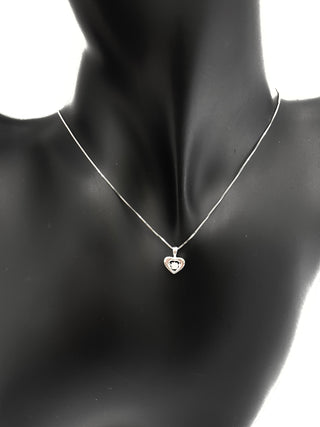 Colgante de diamante de talla redonda de 0,01 quilates en oro blanco de 10 quilates, 18"
