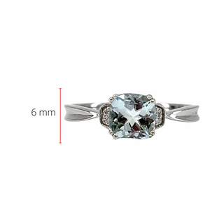 10K White Gold 0.80cttw Aquamarine & 0.02cttw Diamond Ring