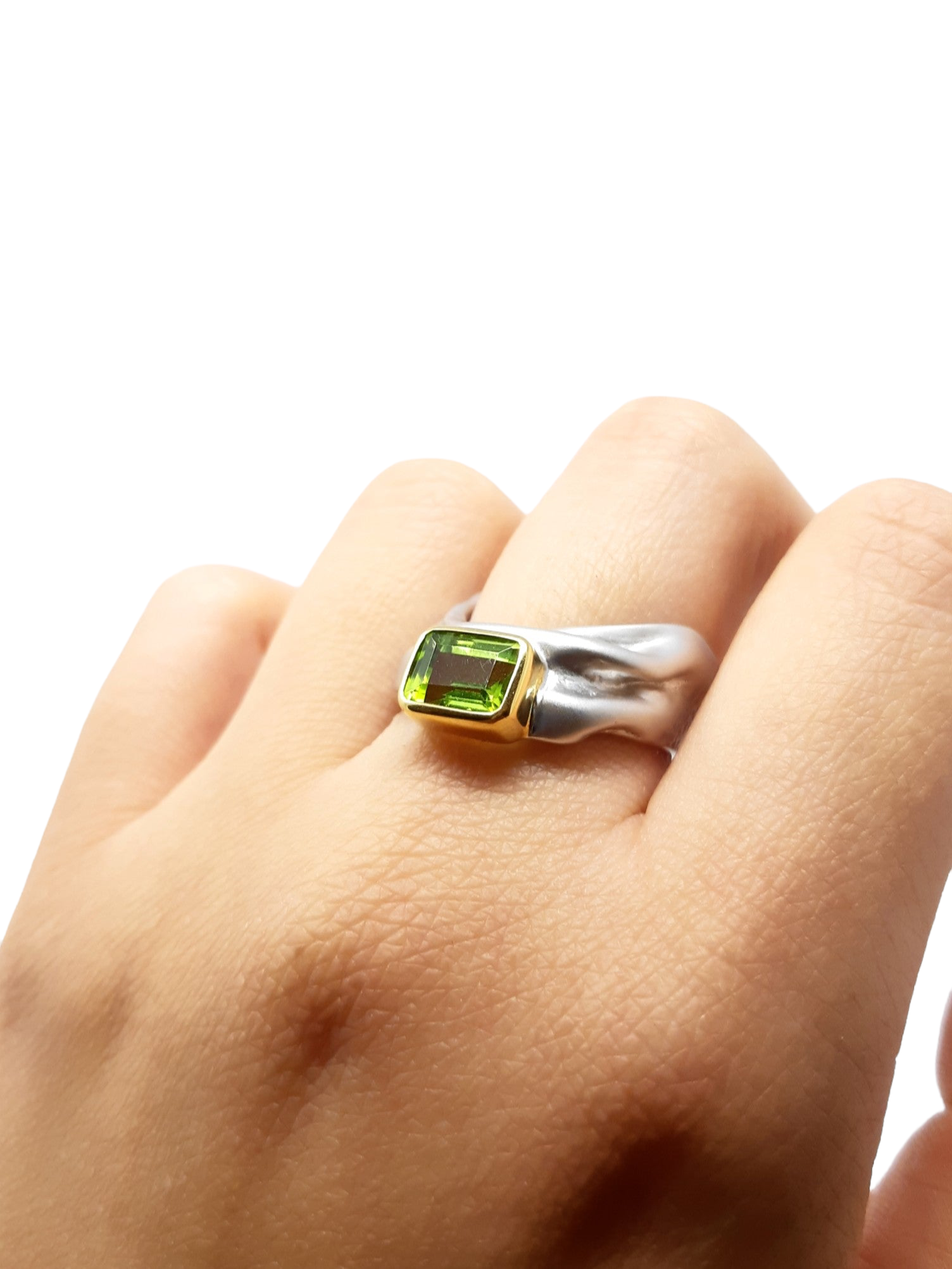 Silver and Peridot Ring