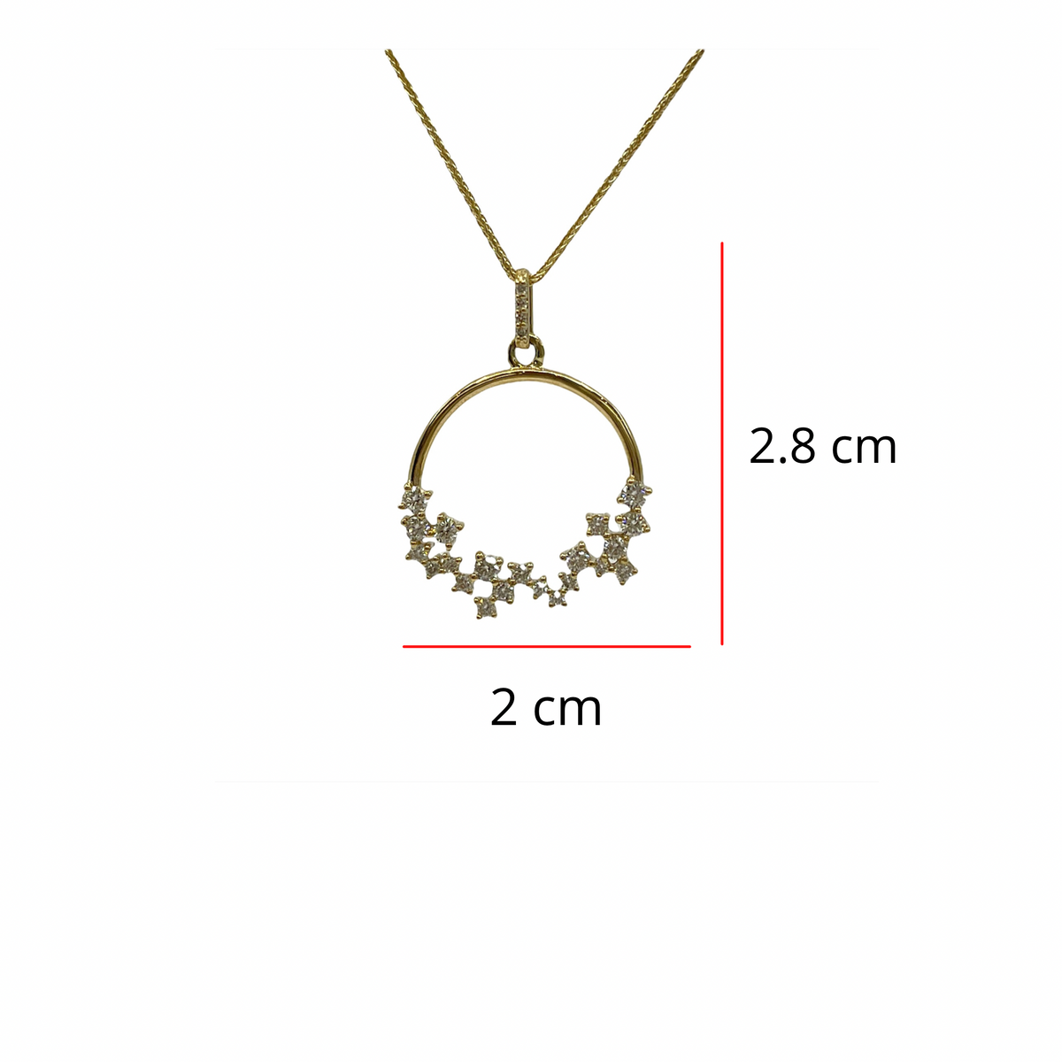 10K Yellow Gold 0.50cttw Diamond Necklace, 18&quot;