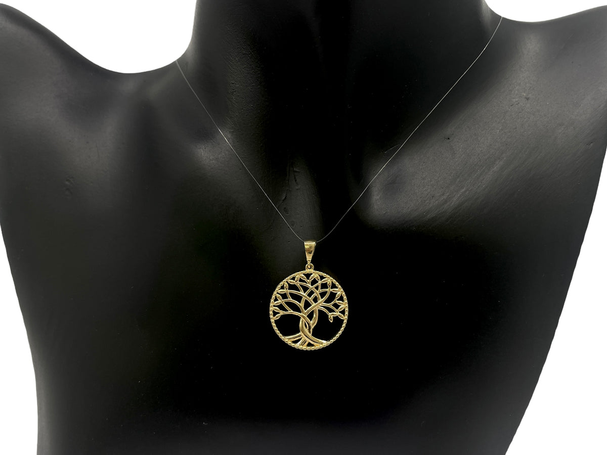 Dije del Árbol de la Vida en oro amarillo de 10 quilates: 27 mm x 20 mm