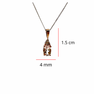 10K Rose Gold 0.40cttw Morganite & 0.03cttw Diamond Pendant, 18"