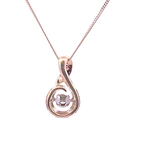 Colgante de oro amarillo de 10 quilates con diamantes de 0,05 quilates en total, 18"