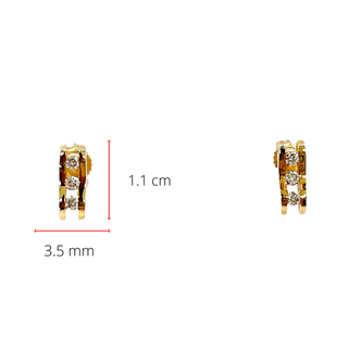 Aretes Della Falls de oro amarillo de 14 quilates con diamantes canadienses de 0,18 quilates y cierre de mariposa