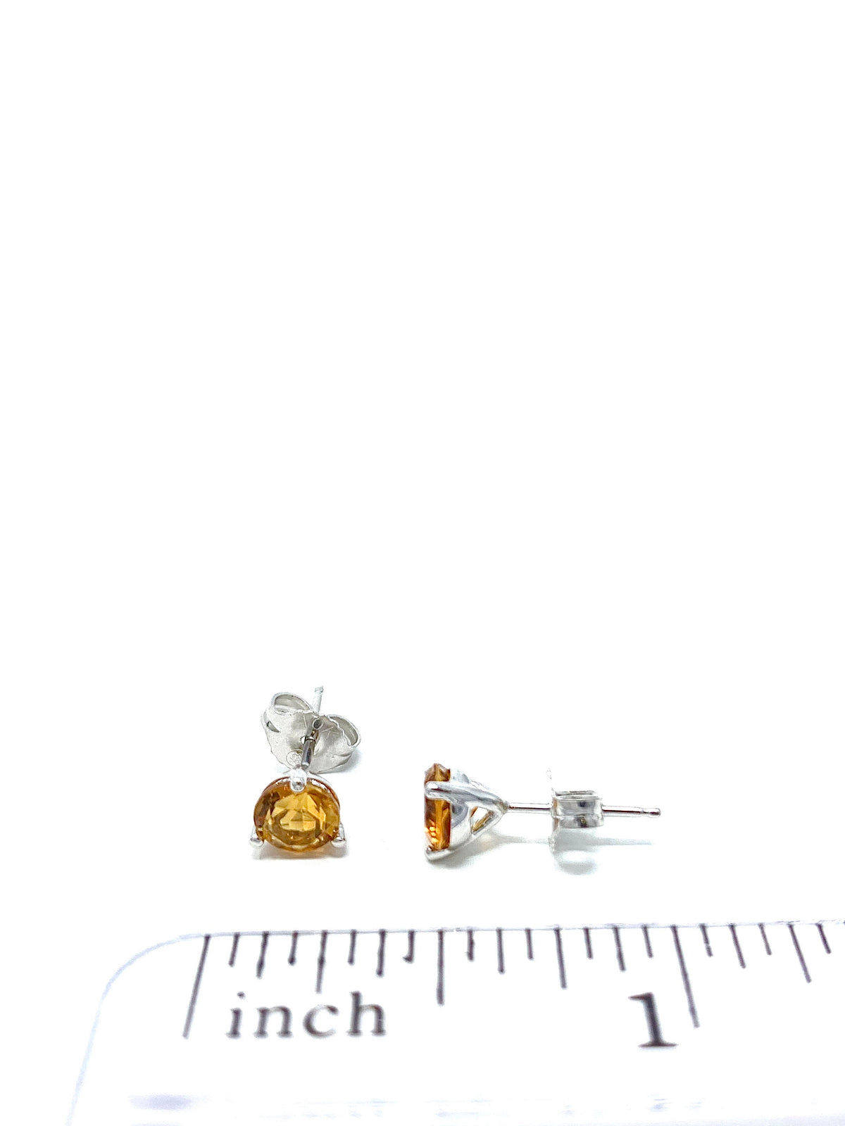 10K White Gold 0.96cttw Citrine Stud Earrings