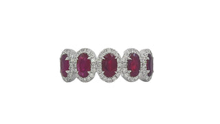Anillo de oro blanco de 14 quilates con rubí de 1,41 quilates y diamante de 0,27 quilates - Talla 7
