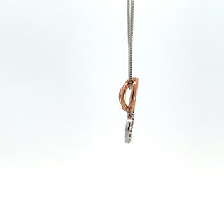 Colgante de diamantes de 0,06 quilates en oro blanco y rosa de 10 quilates - 18"