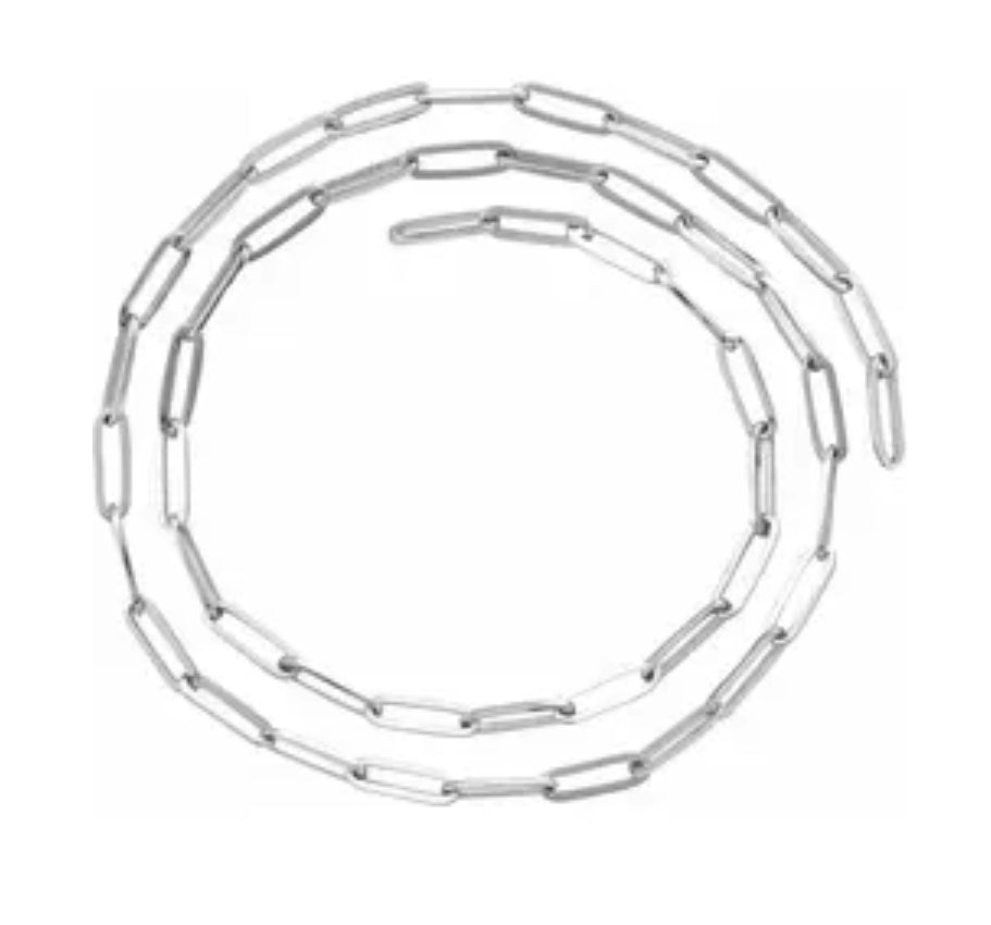 Cadena de cable con clip de plata de ley de 3,85 mm por pulgada - Pulsera / Collar / Tobillera Joyería permanente 