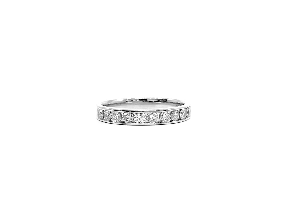 14K White Gold 1.00cttw Diamond Anniversary Channel Set Ring / Band, size 6.5