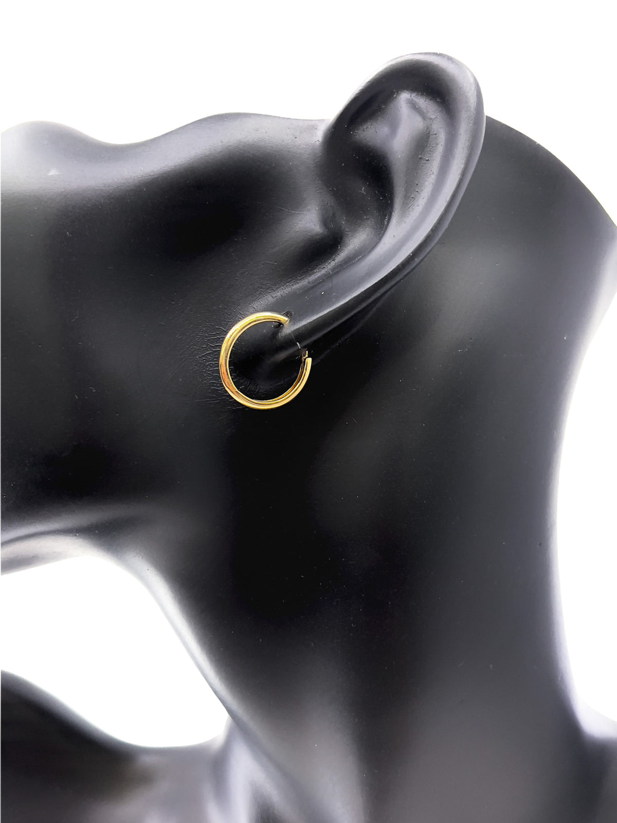 10K Yellow Gold 15mm Huggie Hoop Earring