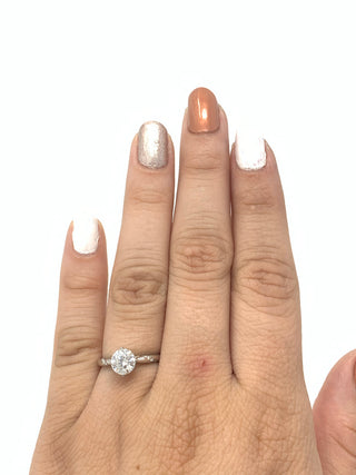 Round Brilliant Cut Moissanite Engagement Ring