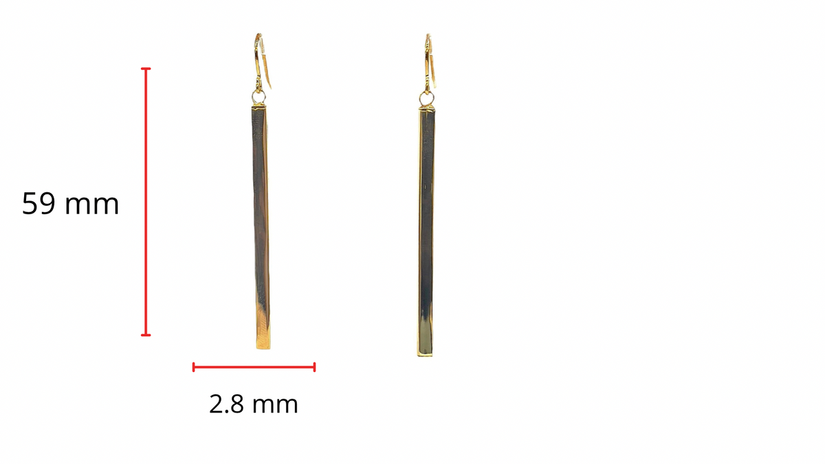 Pendientes de oro amarillo de 10 quilates de 57 mm