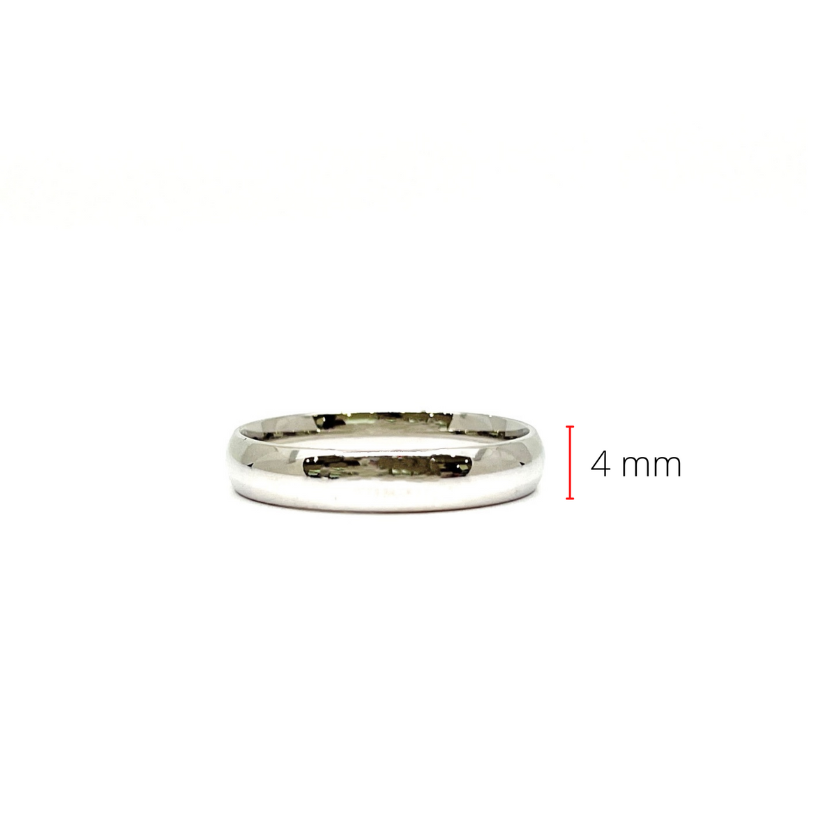 10K White Gold Comfort Fit Wedding Band - 4mm