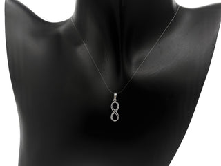 Dije de circonita cúbica infinita de oro blanco de 10 quilates: 21 mm x 5 mm