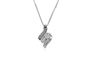 Colgante de diamantes de 0,25 quilates en oro blanco de 10 quilates, 18"