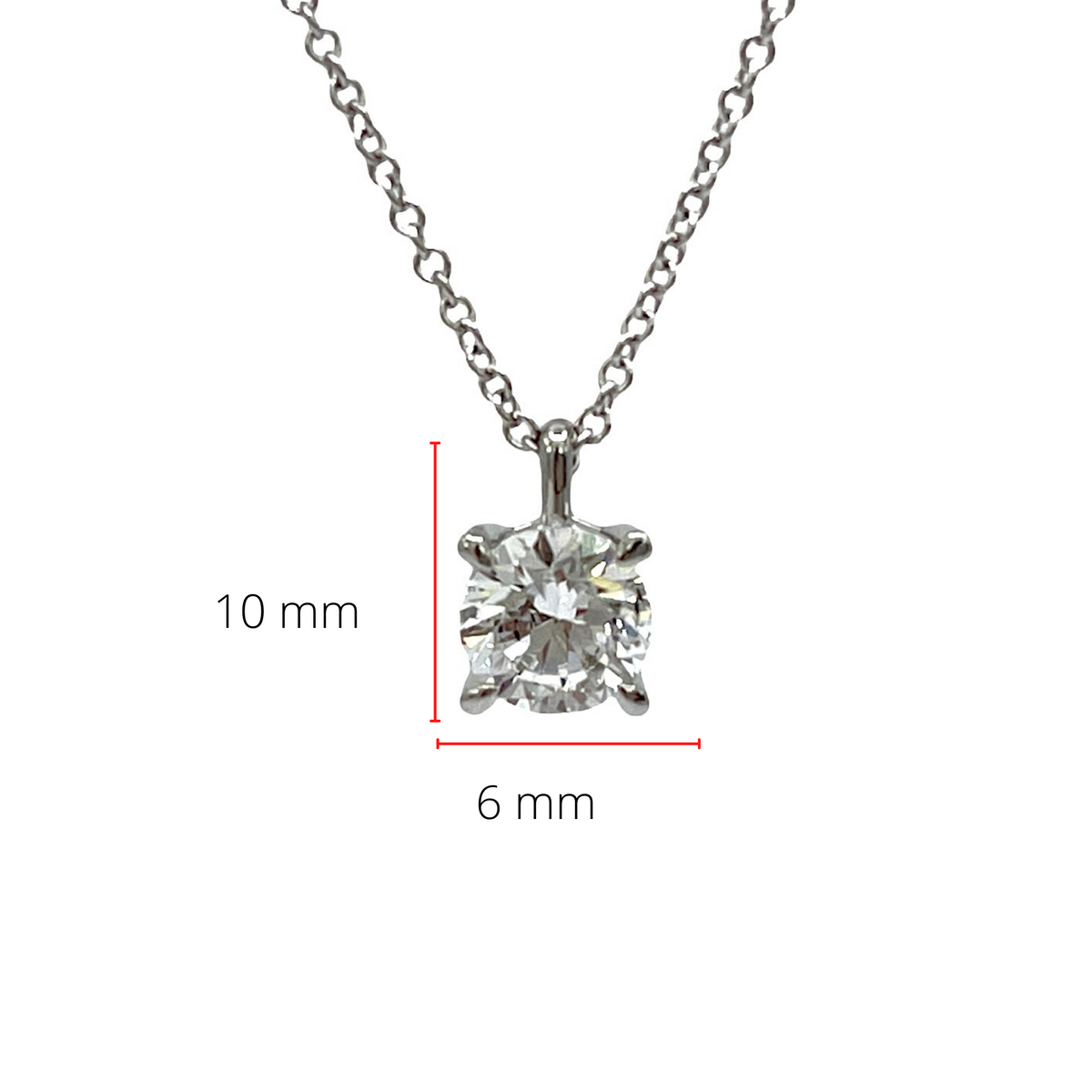 14K White Gold Lab Grown 1.06cttw Round Brilliant Cut Diamond Claw Set Pendant
