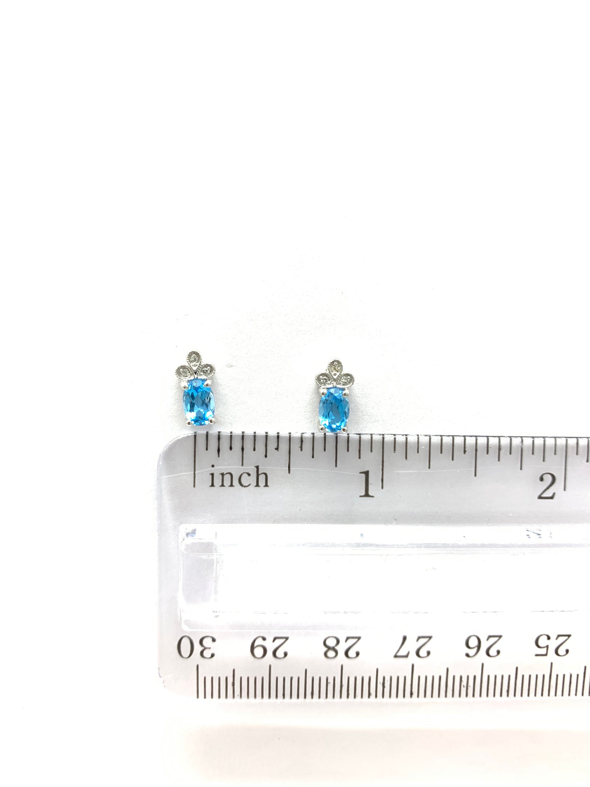 Blue Topaz &amp; Diamond Earrings