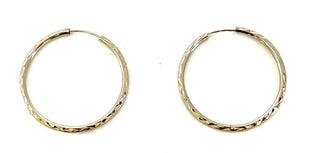 Pendientes de aro/durmiente/guardián de 20 mm de oro blanco de 10 quilates