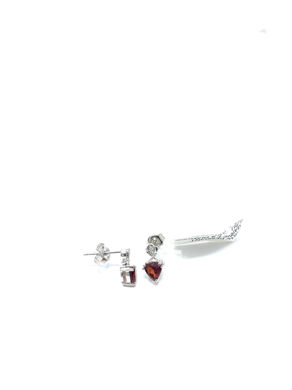 Garnet &amp; Diamond Earring