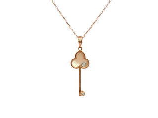 Colgante de nácar de oro rosa de 10 quilates y diamante de 0,02 quilates, 18"