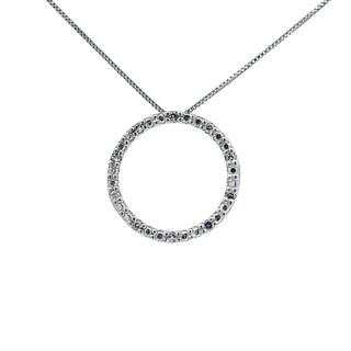 Colgante de eternidad con diamantes de 0,05 quilates en oro blanco de 10 quilates - 18"