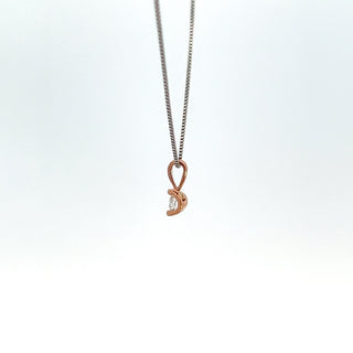 Collar con solitario de diamantes de 0,04 quilates en oro rosa de dos tonos y oro blanco de 10 quilates - 17 pulgadas