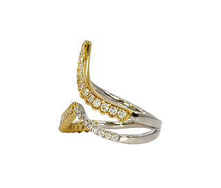 Anillo de diamantes de 0,47 quilates en oro de 14 quilates en dos tonos, talla 6