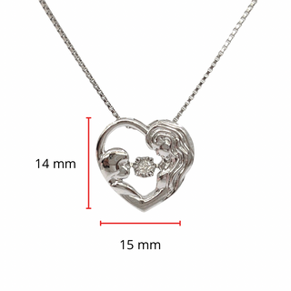 Colgante de mamá con diamantes de 0,03 quilates en plata de ley, 18"