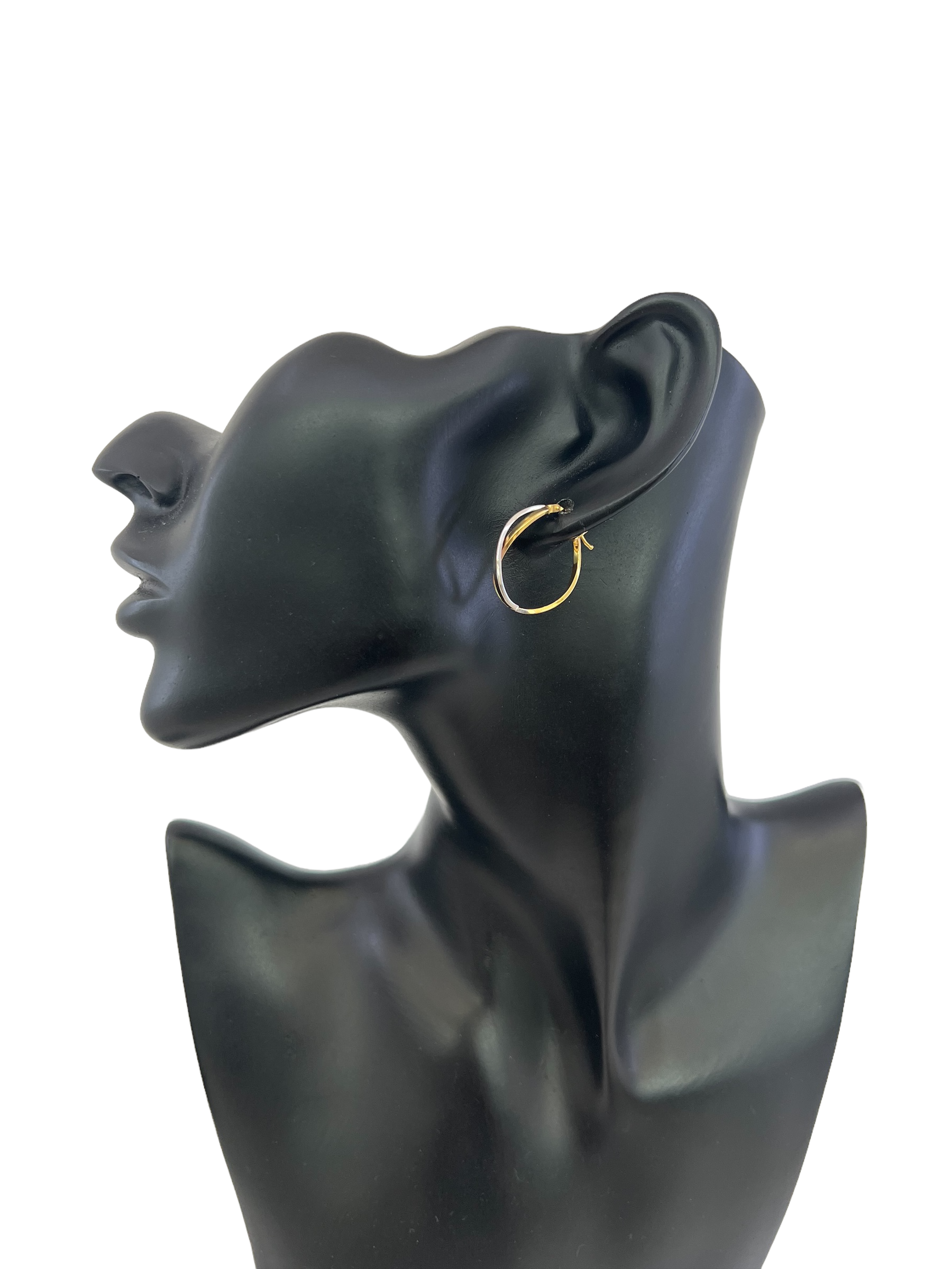 10K Two Tone Gold 23mm Earrings