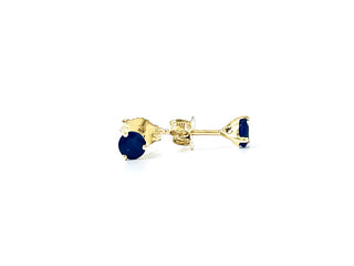 Pendientes de talla redonda con zafiro de 2,3 quilates en oro amarillo de 10 quilates