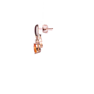 Pendientes de oro amarillo de 10 quilates con citrino auténtico y diamantes de 0,025 quilates
