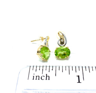 Pendientes de peridoto y diamantes