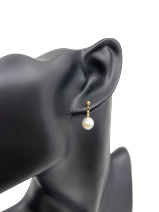 14K Yellow Gold Fresh Water Pearl Earrings
